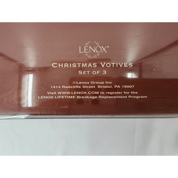 Lenox Winter Greetings Votive Candle Holders Set of 3 Holly Candy Cane - Picture 10 of 11